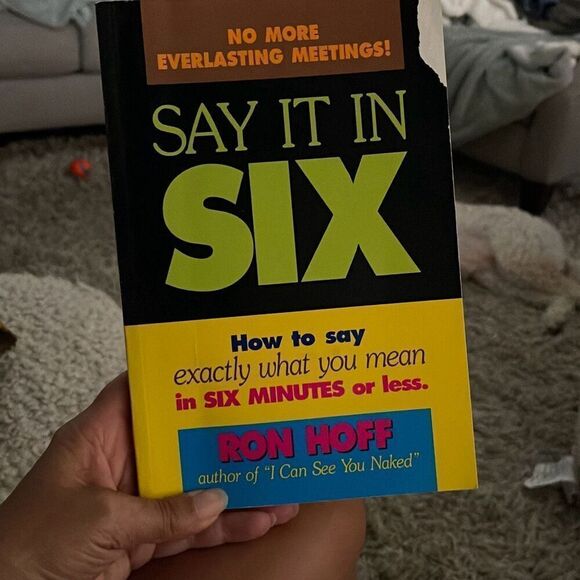 Ron Hoff Say It In Six How to Say Exactly What You Mean in Six Minutes Paperback - Picture 2 of 4